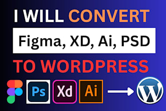 convert figma, PSD, xd, ai to wordpress using elementor pro
