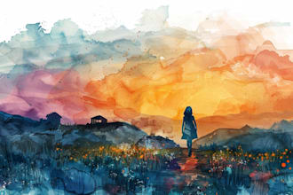 draw illustration and clip art in watercolor style