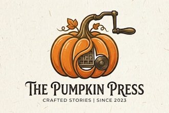 design a unique and creative pumpkin logo for your brand