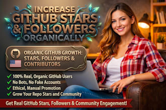 do organic github promotion for stars, followers