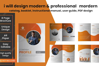 design mordern catalog, booklet, instructional manual, user guide, PDF design