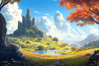 create fantasy landscape illustrations