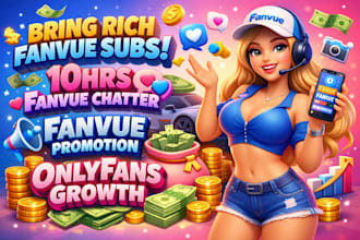 bring rich fanvue subs, be 10hrs fanvue chatter fanvue promotion onlyfans growth