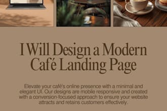 design a modern cafe, restaurant, or food menu website