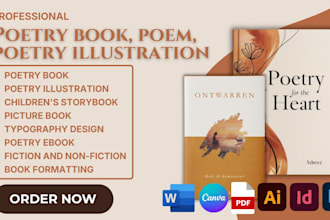 design poetry book, poetry ebook cover, poetry book interior layout design
