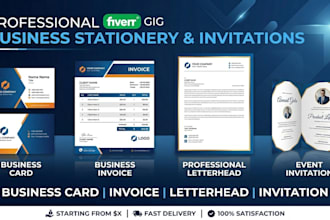 design minimalist digital business card invoice create letterhead invitation