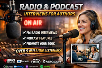 do book radio interview, an author radio interview to popular fm radio, podcast