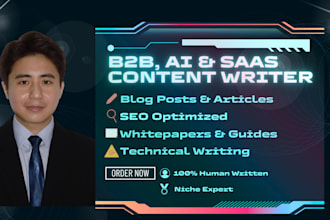 write SEO, aeo, GEO blogs for saas, tech, and b2b brands