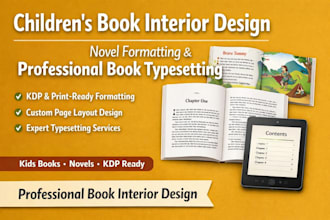 do childrens book interior design, novel formatting  professional book typeset