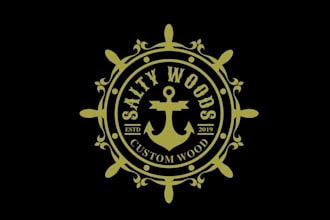 design unique salty dog loves his wood logo