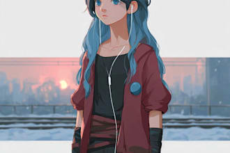 draw anime pfp illustration with my anime art style