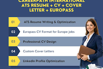 write ats resume, professional CV, europass CV and cover letter