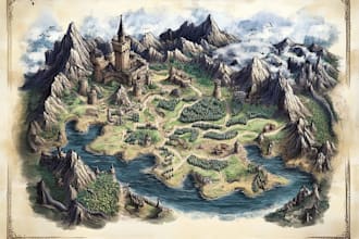 do fantasy map drawing or game map