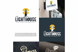 do custom lighthouse logo for maritime, boat, and adventure company