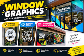 create professional shop front or storefront window graphics vinyl sticker