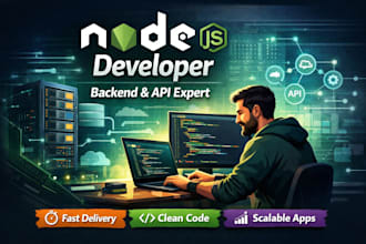 develop node js backend, rest API and web applications