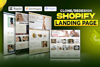 design shopify landing page using pagefly, gempages,shogun