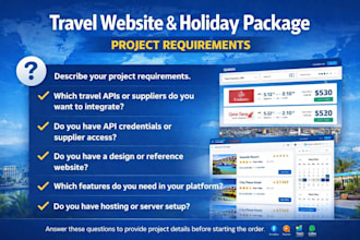 build holiday package booking website or travel agency portal
