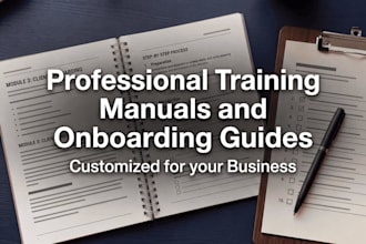 create a professional training manual or employee onboarding guide for business