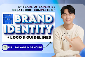 design a complete brand identity, logo, and guideline book