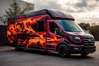 creative custom car wrap, van wrap, truck wrap,