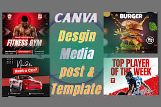 do modern and eye catching canva social media ads design