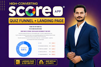 create high converting scoreapp quiz, scorecard, landing page and report