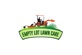 make tractor illustration logo for empty lot lawn care