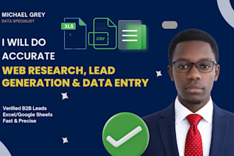 do accurate web research, lead generation and data entry
