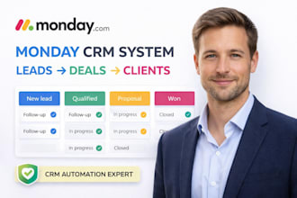 setup monday crm, automate monday com workflows and sales pipeline