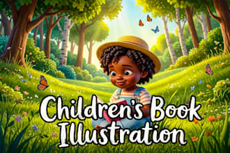 create children storybook illustrations and KDP children book illustration
