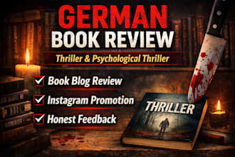 review your german thriller book on my blog