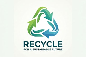 design a modern and eco friendly recycling logo for your brand