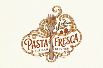 design a creative and delicious pasta logo for your brand