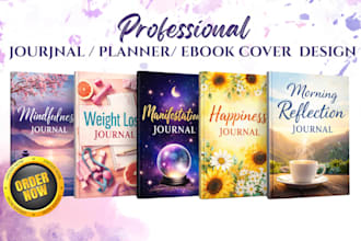 design journal cover fillable PDF ebook cover design lead magnet planner design