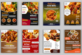 modern restaurant menu, food flyer design