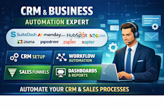automate suitedash portals mondaycrm dashboard, flows, form, CRM