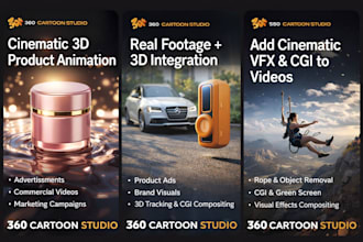 create cinematic 3d product animation for advertisement and marketing