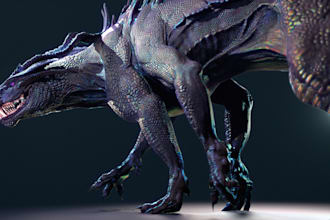 do 3d animal model, creature, dragon, monster, pet with rigging and animation
