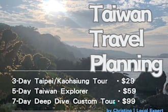 create a custom taiwan travel itinerary by a local expert