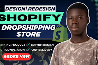 build coffee dropshipping shopify store and create clothing shopify store