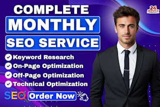do complete monthly SEO service to grow website