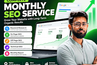 do complete monthly SEO service to grow website