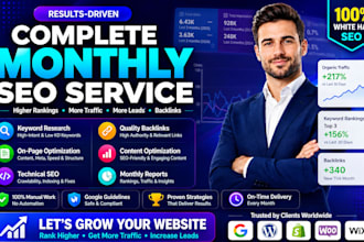 do complete monthly SEO service to grow website