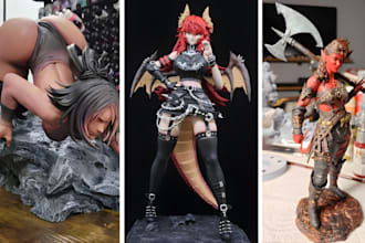 3d print and paint anime figure stl model diorama miniature with 4k 8k resin fdm