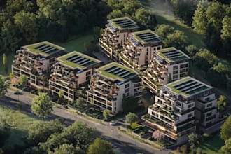 transform 3d residential complex,urban eco living,terraced balconies,cgi render