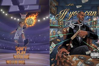 design album cover art music in handrawn