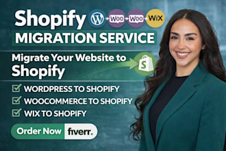 migrate wordpress to shopify store, woocomerce or wix to shopify store migration