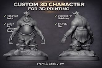 sculpt stylized 3d character for 3d printing