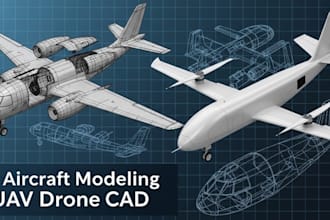 3d aircraft modeling uav drone cad design aircraft component cad design